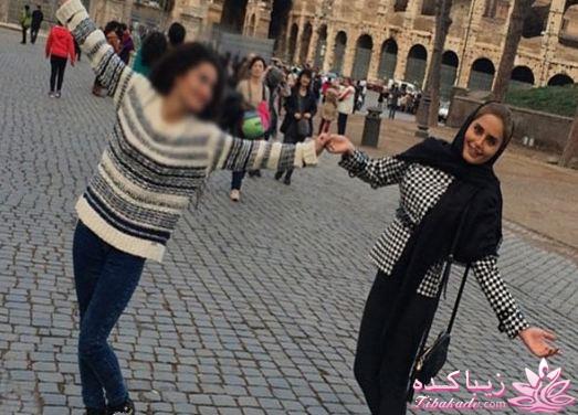 الناز شاکردوست و خواهرش در خارج از کشور